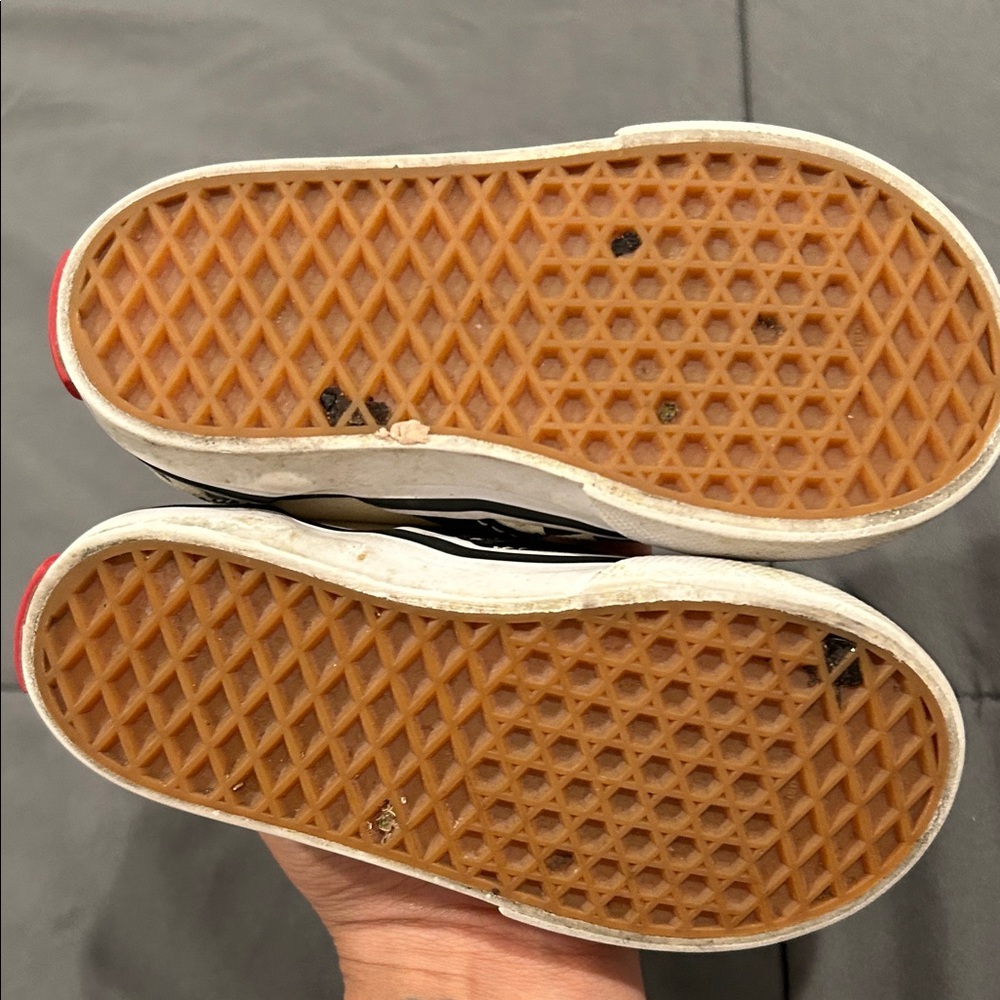 Vans Kids Checkered Slip-On Sneakers - Black and Cream - Picture 4 of 5
